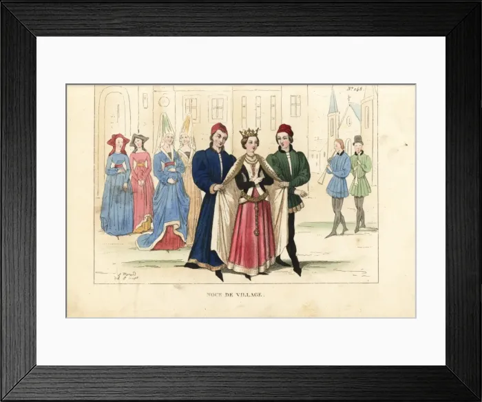 Framed Print : Village nuptials, 14th century Framed Print : Village nuptials, 14th century