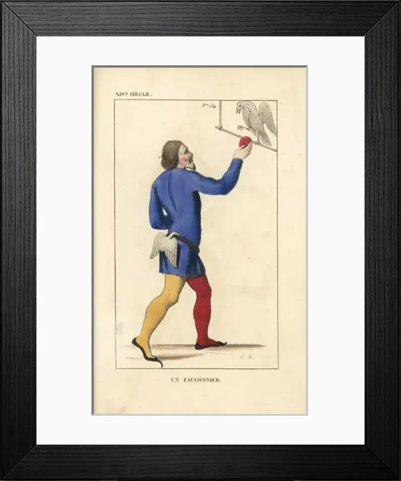 Framed Print : Falconer, 14th century Framed Print : Falconer, 14th century