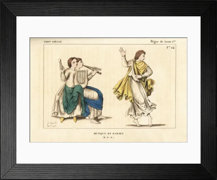 Framed Print : Music and dance of the 8th or 9th century Framed Print : Music and dance of the 8th or 9th century