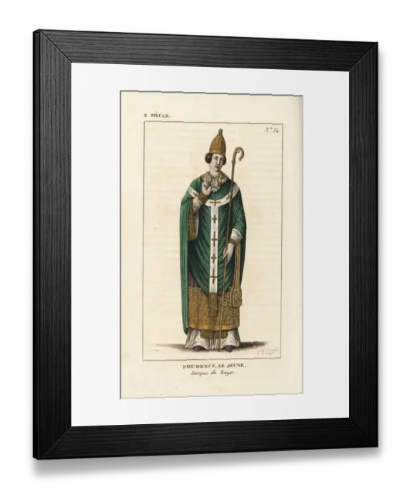 Framed Print : Prudentius or Galindo, Bishop of Troyes, died 861 Framed Print : Prudentius or Galindo, Bishop of Troyes, died 861
