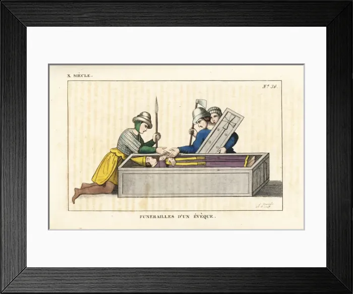 Framed Print : Funeral rites of a bishop, 10th century Framed Print : Funeral rites of a bishop, 10th century