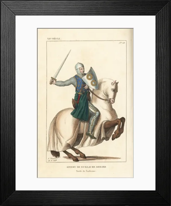 Framed Print : Aimery de Guillaume Berard, French knight, 13th century Framed Print : Aimery de Guillaume Berard, French knight, 13th century
