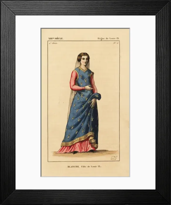 Framed Print : Blanche, daughter of Louis IX, 1240-1243 Framed Print : Blanche, daughter of Louis IX, 1240-1243
