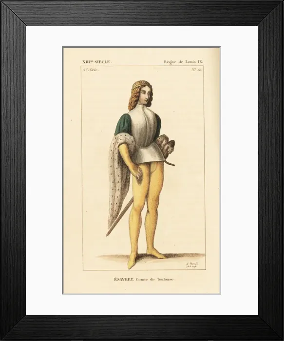 Framed Print : Esauret, Count of Toulouse, son of Torson (8th century) Framed Print : Esauret, Count of Toulouse, son of Torson (8th century)