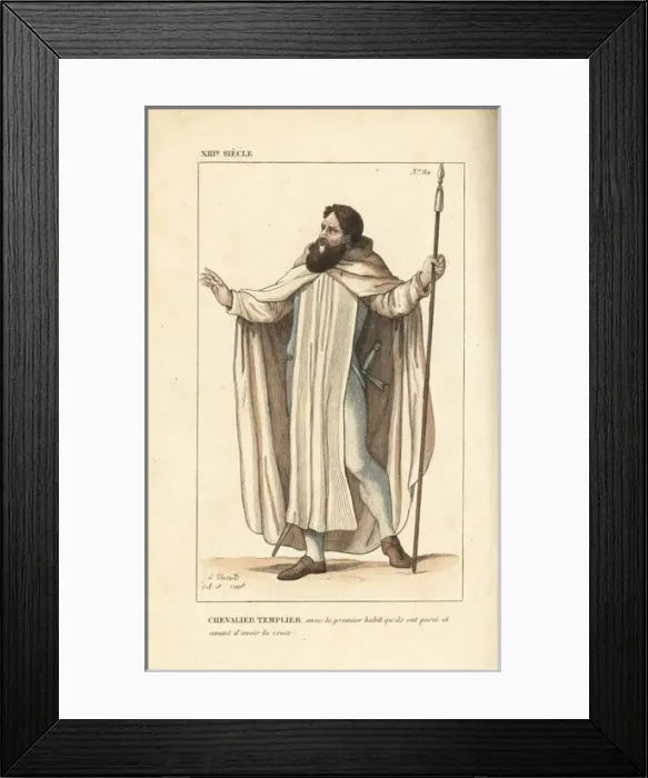 Framed Print : Elite Knight Templar, 13th century Framed Print : Elite Knight Templar, 13th century