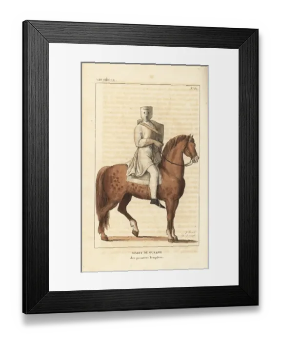 Framed Print : Knight Templar in combat uniform, 12th century Framed Print : Knight Templar in combat uniform, 12th century