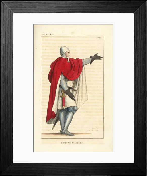 Framed Print : Military costume, 12th century Framed Print : Military costume, 12th century