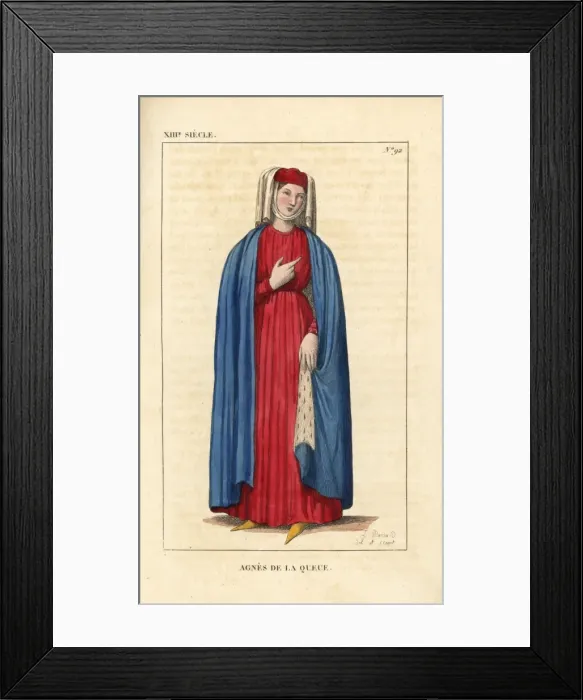 Framed Print : Agnes de la Queue, first wife of Erost de Treinel Framed Print : Agnes de la Queue, first wife of Erost de Treinel