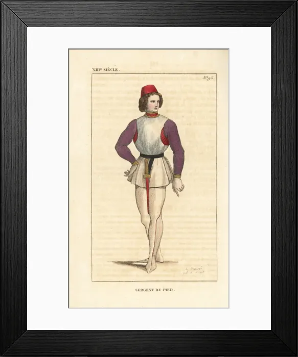 Framed Print : Infantry sergeant, 13th century Framed Print : Infantry sergeant, 13th century