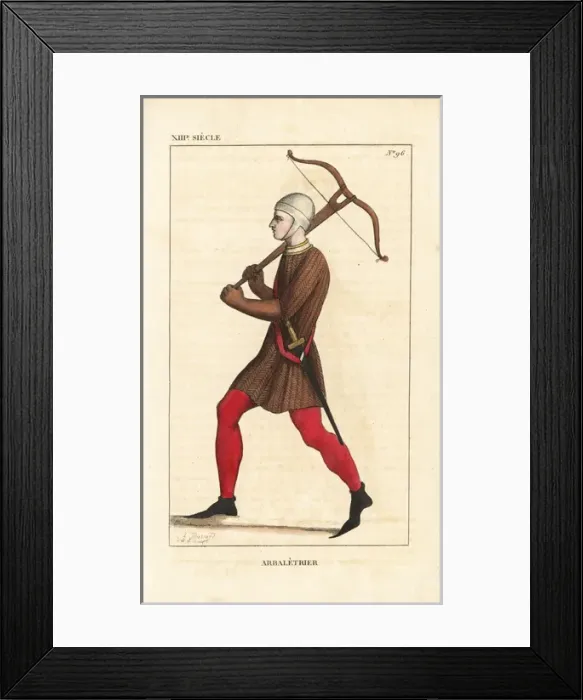Framed Print : French crossbowman, 13th century Framed Print : French crossbowman, 13th century