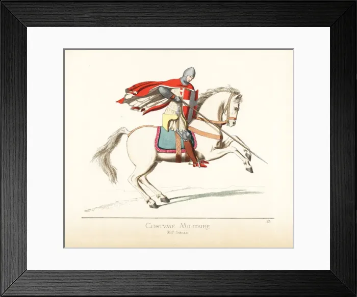 Framed Print : Military costume of a crusader, 13th century Framed Print : Military costume of a crusader, 13th century
