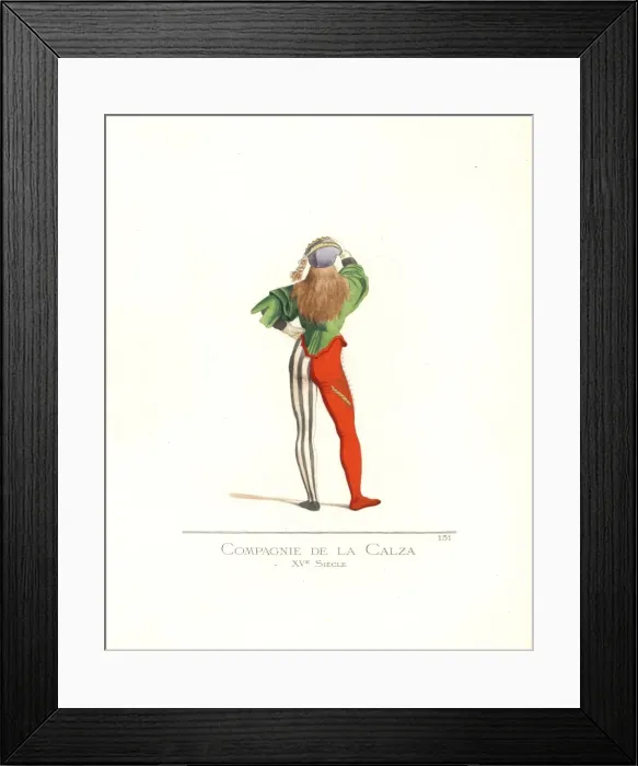 Framed Print : Member of a Compagnie della Calza, Venice, 15th century