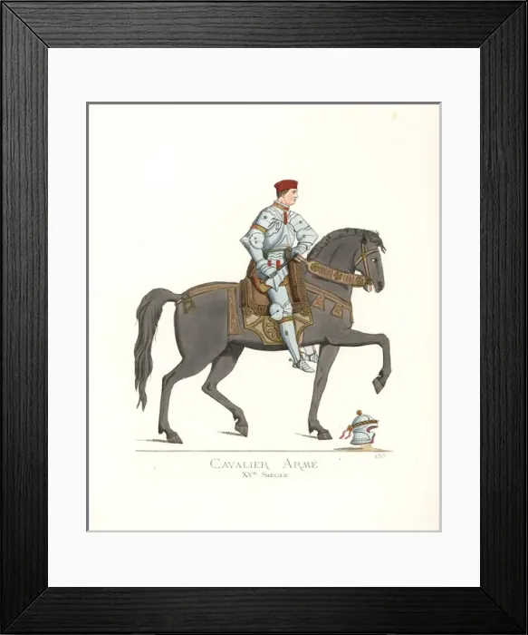 Framed Print : Mounted knight in suit of armor, 15th century Framed Print : Mounted knight in suit of armor, 15th century