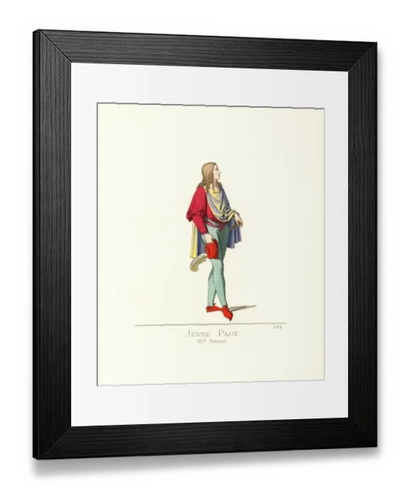 Framed Print : Young page boy, 15th century Framed Print : Young page boy, 15th century