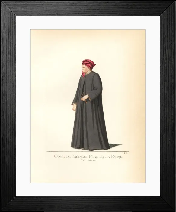 Framed Print : Costume of Cosimo de Medici, 15th century Framed Print : Costume of Cosimo de Medici, 15th century