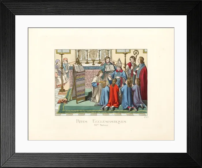 Framed Print : Ecclesiastical rite of tonsure, 15th century Framed Print : Ecclesiastical rite of tonsure, 15th century
