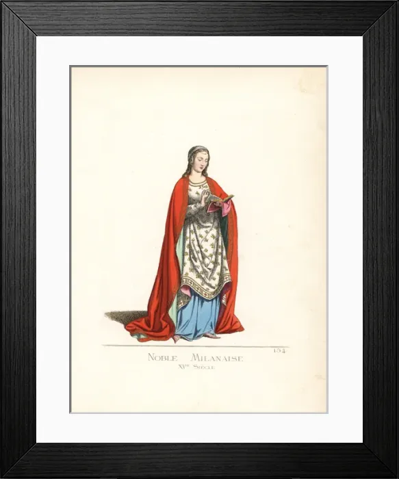 Framed Print : Noblewoman of Milan, 15th century Framed Print : Noblewoman of Milan, 15th century