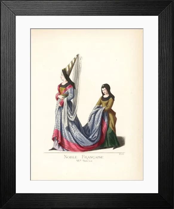 Framed Print : French noblewoman, 15th century Framed Print : French noblewoman, 15th century