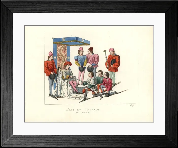 Framed Print : Tourney challenge etiquette, 15th century Framed Print : Tourney challenge etiquette, 15th century