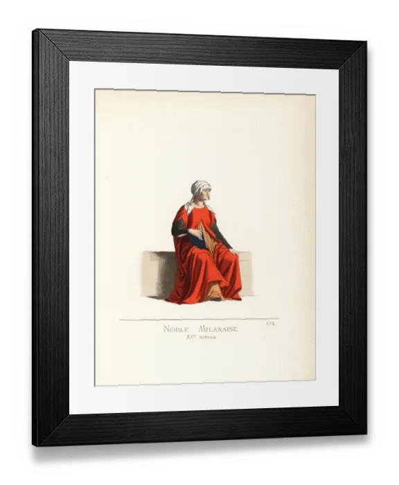 Framed Print : Noblewoman of Milan, 15th century Framed Print : Noblewoman of Milan, 15th century