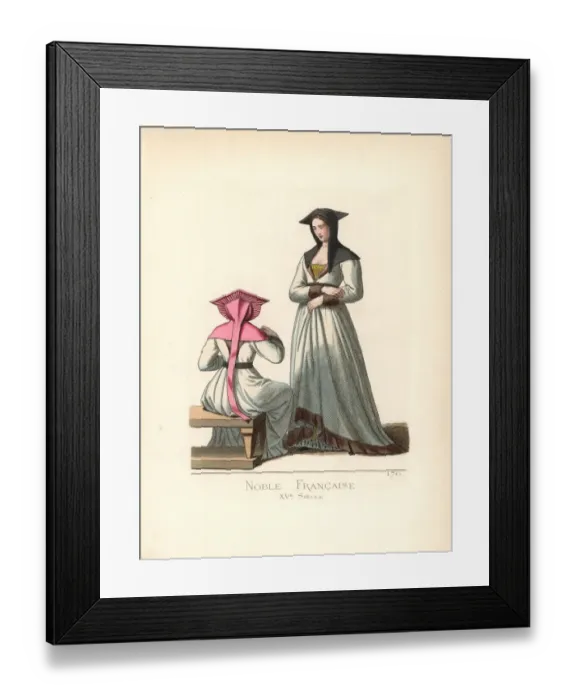Framed Print : French noblewoman, 15th century Framed Print : French noblewoman, 15th century