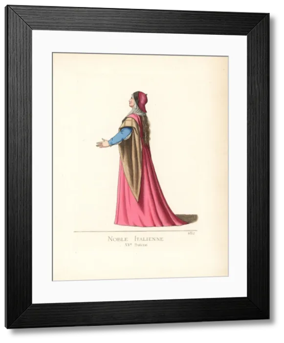 Framed Print : Noblewoman of Italy, 15th century Framed Print : Noblewoman of Italy, 15th century