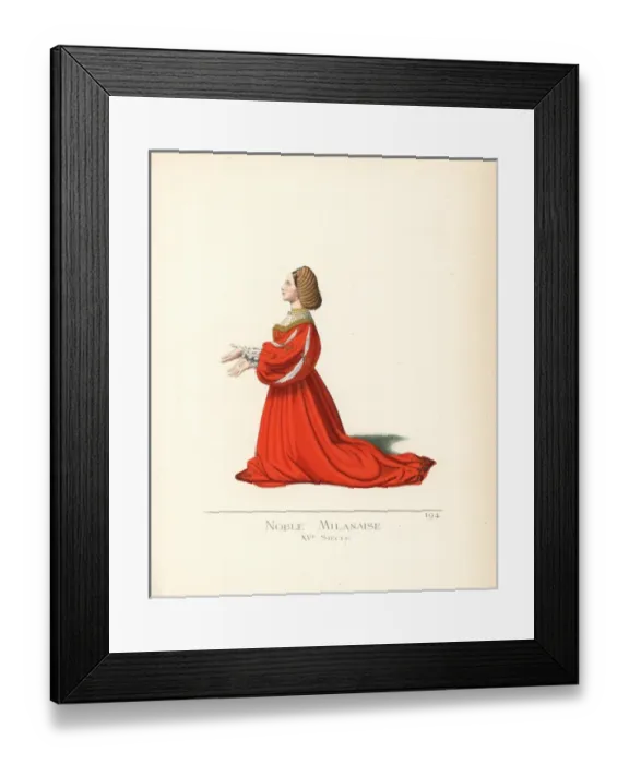 Framed Print : Noblewoman of Milan, 15th century Framed Print : Noblewoman of Milan, 15th century