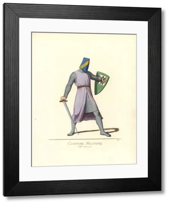 Framed Print : Military costume, 13th century Framed Print : Military costume, 13th century