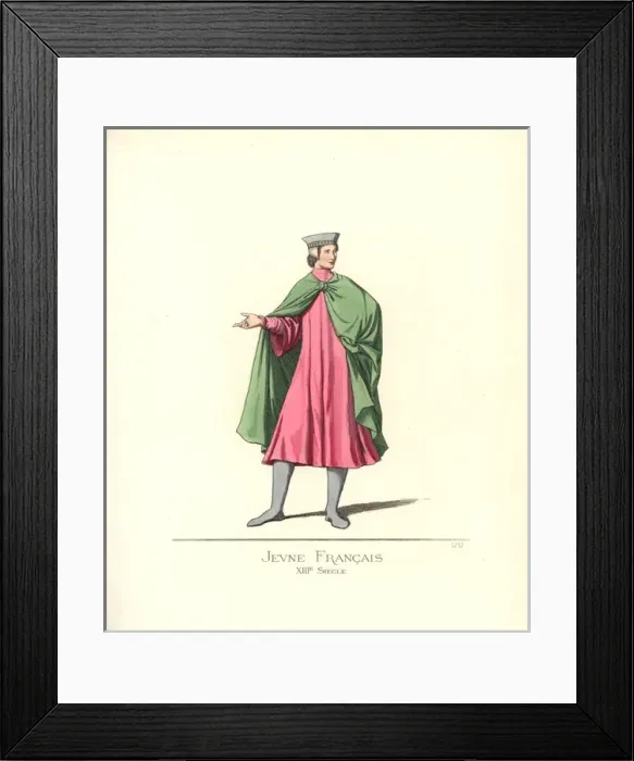 Framed Print : Young French man, 13th century Framed Print : Young French man, 13th century