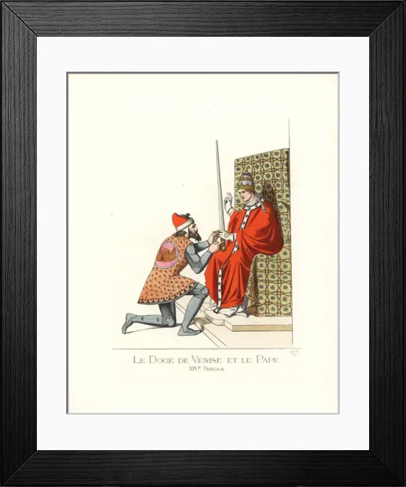 Framed Print : Pope Alexander III presenting the Doge of Venice Framed Print : Pope Alexander III presenting the Doge of Venice