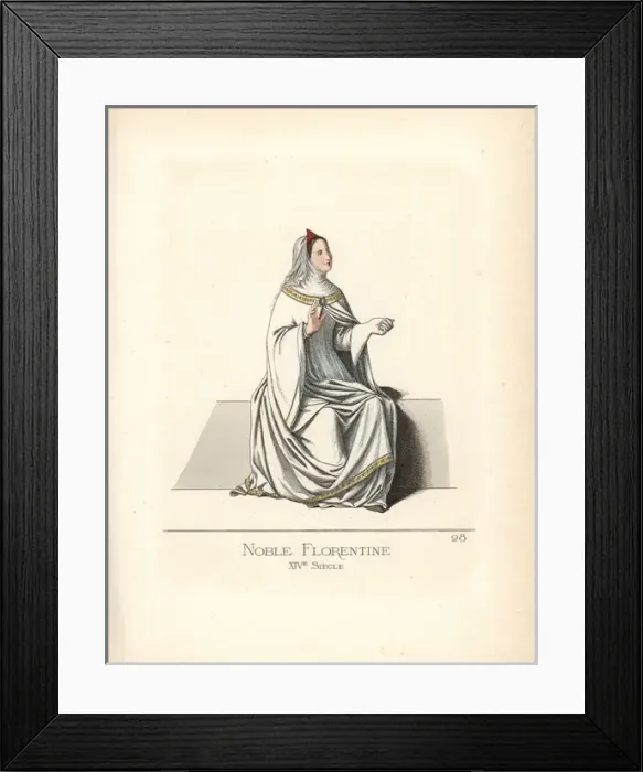 Framed Print : Noblewoman of Florence, 14th century Framed Print : Noblewoman of Florence, 14th century