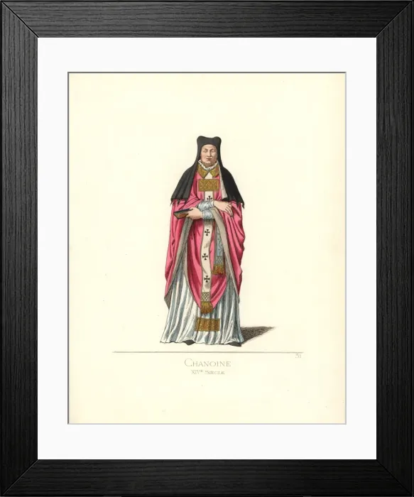 Framed Print : Military costume of a Tuscan gentleman, 15th century Framed Print : Military costume of a Tuscan gentleman, 15th century