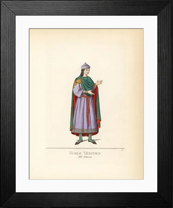 Framed Print : Costume of the Pope or supreme pontiff, 14th century Framed Print : Costume of the Pope or supreme pontiff, 14th century