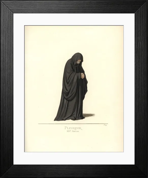 Framed Print : Professional funeral weeper, 14th century Framed Print : Professional funeral weeper, 14th century