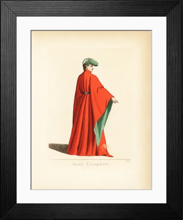 Framed Print : Young man of Florence, 14th century Framed Print : Young man of Florence, 14th century