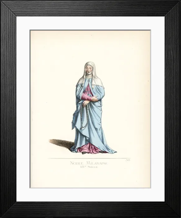 Framed Print : Noblewoman of Milan, 14th century Framed Print : Noblewoman of Milan, 14th century