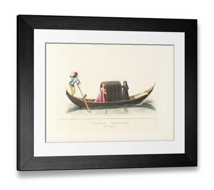 Framed Print : Venetian gondola, 14th century Framed Print : Venetian gondola, 14th century