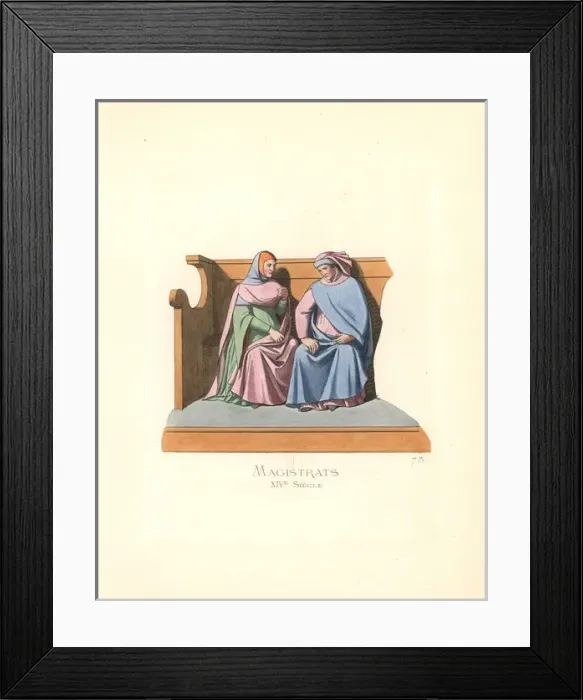 Framed Print : Magistrates of the court in Siena, Italy, 14th century Framed Print : Magistrates of the court in Siena, Italy, 14th century
