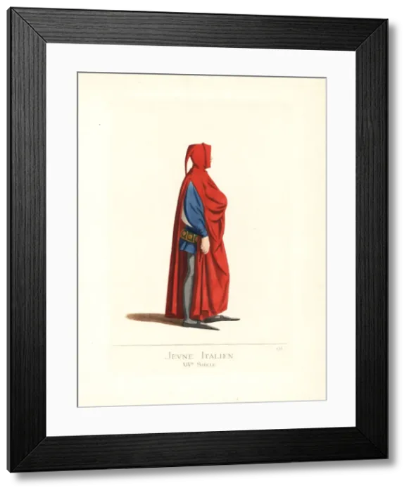Framed Print : Costume of Madame Raquet, merveilleuse in the martyr style Framed Print : Costume of Madame Raquet, merveilleuse in the martyr style