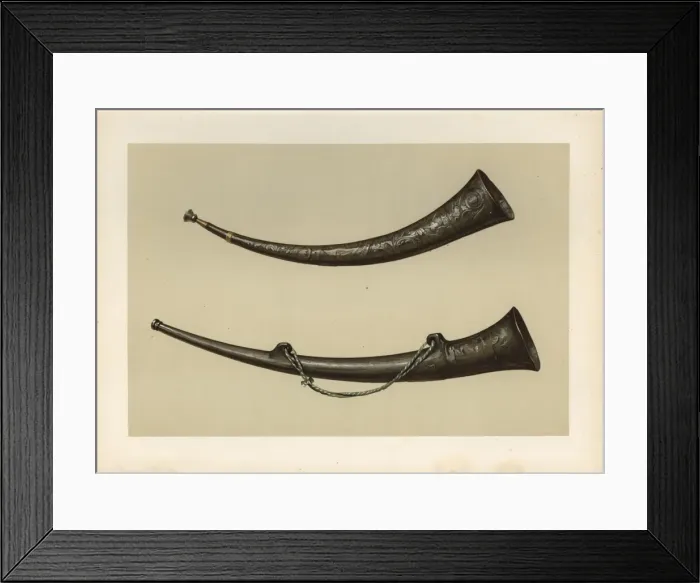 Framed Print : Burgmote horns of hammered bronze, 14th century Framed Print : Burgmote horns of hammered bronze, 14th century