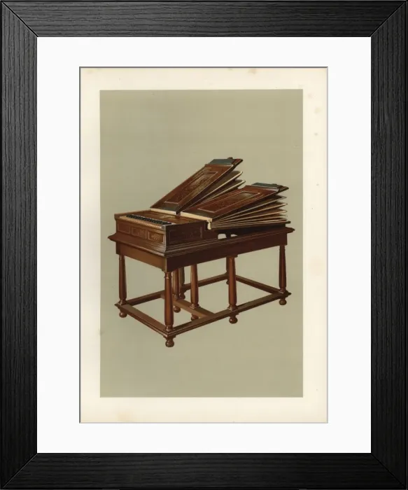 Framed Print : Regal in finely carved walnut, Switzerland, 16th century