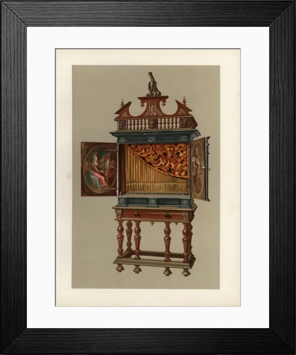 Framed Print : Positive organ or chamber organ from the era Framed Print : Positive organ or chamber organ from the era
