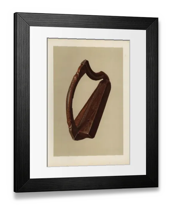 Framed Print : Queen Marys harp (Gaelic harp) from before Framed Print : Queen Marys harp (Gaelic harp) from before