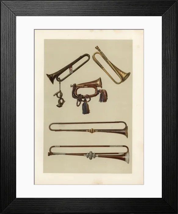 Framed Print : Cavalry bugle and trumpets Framed Print : Cavalry bugle and trumpets