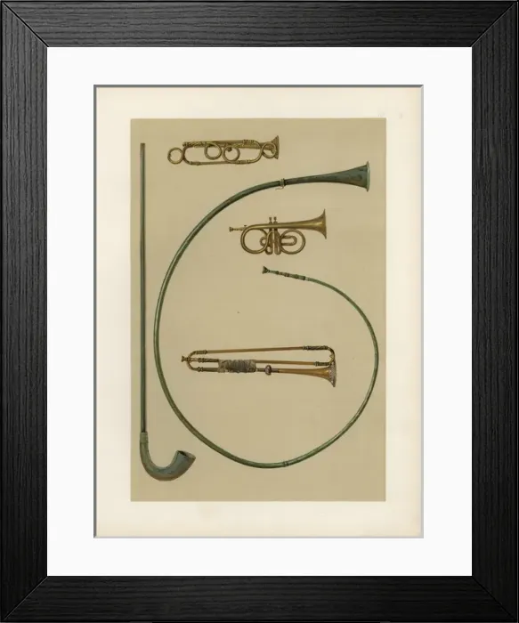Framed Print : Lituus, buccina, cornet, and trumpets