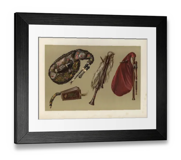 Framed Print : Cornemuse, Calabrian bagpipes, musette and bellows Framed Print : Cornemuse, Calabrian bagpipes, musette and bellows