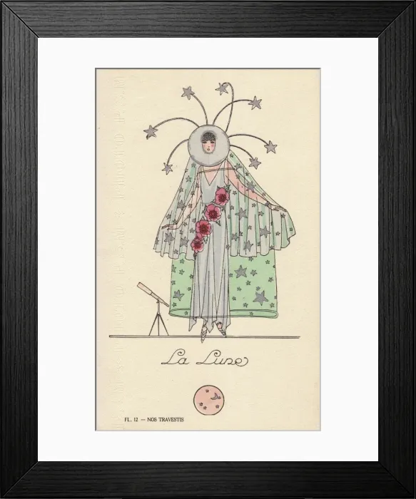 Framed Print : Woman in lunar fancy dress costume Framed Print : Woman in lunar fancy dress costume
