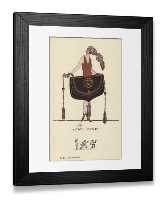 Framed Print : Woman in handbag costume Framed Print : Woman in handbag costume