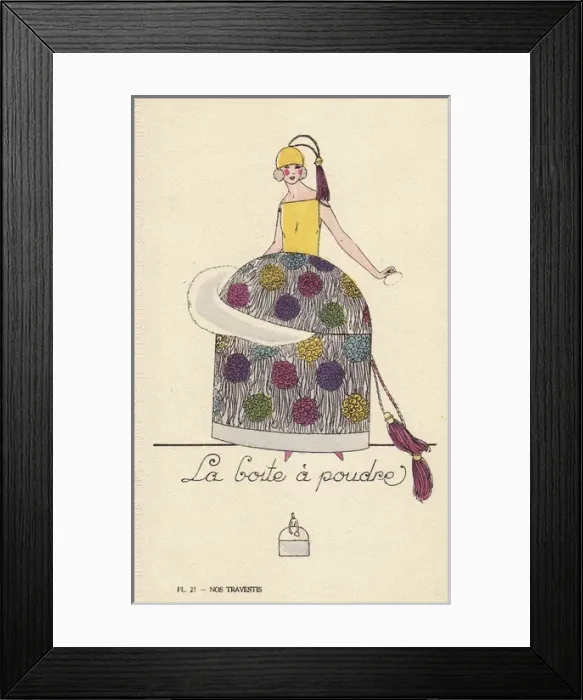 Framed Print : Woman in powder box costume Framed Print : Woman in powder box costume