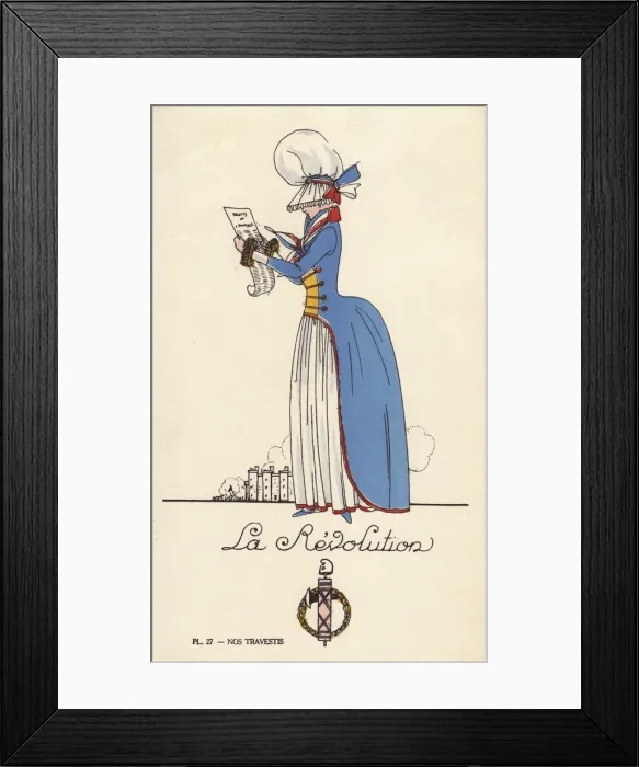 Framed Print : Woman in revolutionary fancy dress Framed Print : Woman in revolutionary fancy dress